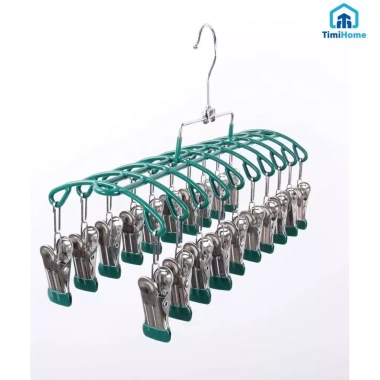 Móc Vòm 20 Kẹp Treo Quần Áo Chống Trượt Chống Gió Thép Bọc Nhựa - Giá 49.999 VND 2
