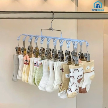 Móc Vòm 20 Kẹp Treo Quần Áo Chống Trượt Chống Gió Thép Bọc Nhựa - Giá 49.999 VND 6