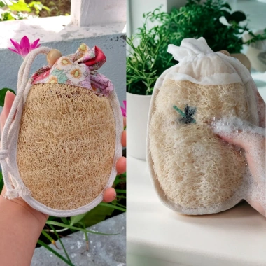 Mộc Xơ Túi Tạo Bọt Xà Phòng và Bông Tắm Xơ Mướp - Đánh Bay Bã Nhờn, Tẩy Tế Bào Chết, Giá 69.450₫
