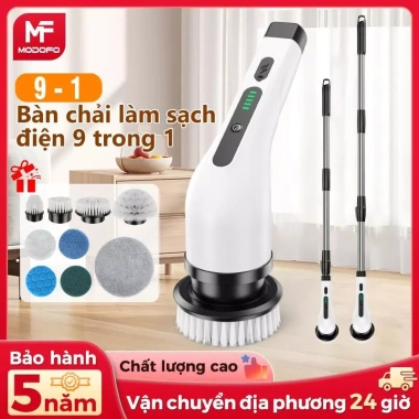 MODOFO Chổi Cọ Điện Không Dây 9 Đầu - Vệ Sinh Nhà Vệ Sinh, Bồn Cầu Đa Năng, Giá 100k