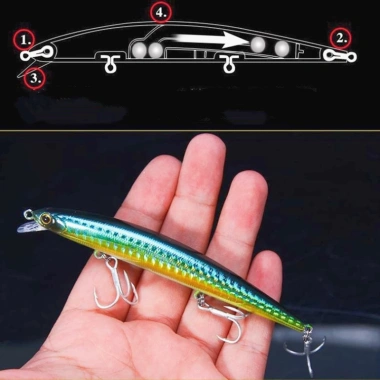 Mồi câu cá giả nhựa cứng 11.5cm 11g - Độ bền cao, hút cá mạnh, giá chỉ 52.635₫