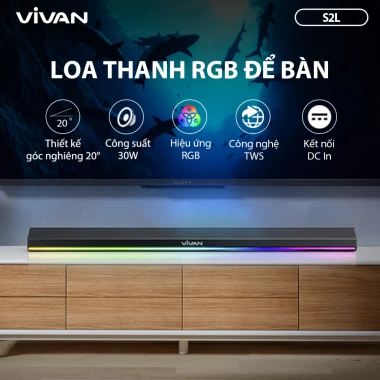 Mới Loa Soundbar Bluetooth VIVAN S2L 30W Bass Trầm Mạnh Mẽ - Thẻ Nhớ, AUX, USB - 499k 2