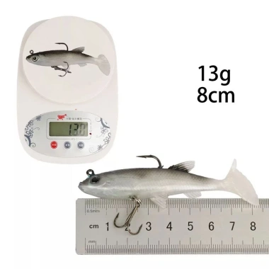 Mồi Nhựa Mềm T-Tail 8cm 13g Mắt 3D, Móc Ba, Đuôi Mái Chèo - Câu Hồi Bass 22.000 VND 4