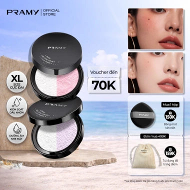 MỚI Phấn Phủ Hiệu Chỉnh Sắc Da Mỏng Mịn PRAMY XL Dual-Color Loose Powder 28g Giá chỉ 369.000 VND