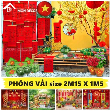 MON DECOR Phông Nền Vải Tết 2.026 2.15x1.5m 3D Siêu Thực Giá chỉ 228.800₫