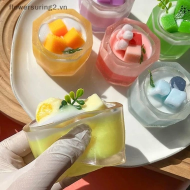 Món Tráng Miệng Dâu Ướt Sữa Lắc Bánh Nước Trà Sữa - Đồ chơi mềm TPR bé gái, quà tặng flower