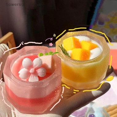 Món Tráng Miệng Dâu Ướt Sữa Lắc Bánh Nước Trà Sữa - Đồ chơi mềm TPR bé gái, quà tặng flower