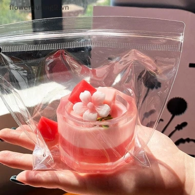 Món Tráng Miệng Dâu Ướt Sữa Lắc Bánh Nước Trà Sữa - Đồ chơi mềm TPR bé gái, quà tặng flower