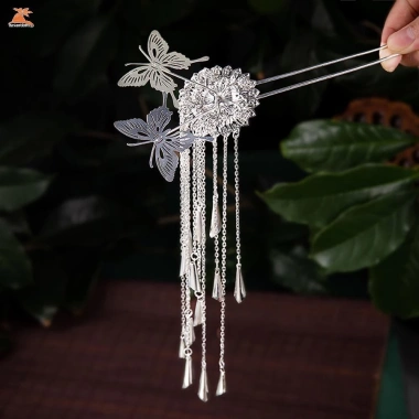 Mông hình chữ U Trung Quốc tóc dính kim loại bền - viền tóc đũa sườn xám cho áo quần Miao 8 Mông hình chữ U Trung Quốc tóc dính kim loại bền - viền tóc đũa sườn xám cho áo quần Miao 8