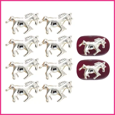 Móng Tay 3D 10 Miếng Hình Ngựa Kim Loại - Đẹp Quyến Rũ Cho Bé Gái, Thanh Niên, Salon - Giá 33.000đ 8 Móng Tay 3D 10 Miếng Hình Ngựa Kim Loại - Đẹp Quyến Rũ Cho Bé Gái, Thanh Niên, Salon - Giá 33.000đ 8