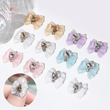 Móng tay 5 chiếc Thủy Thủ Mặt Trăng 3D Sáng Bóng - Nơ Kim Cương Đá Quý Aacar