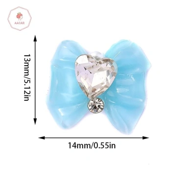 Móng tay 5 chiếc Thủy Thủ Mặt Trăng 3D Sáng Bóng - Nơ Kim Cương Đá Quý Aacar