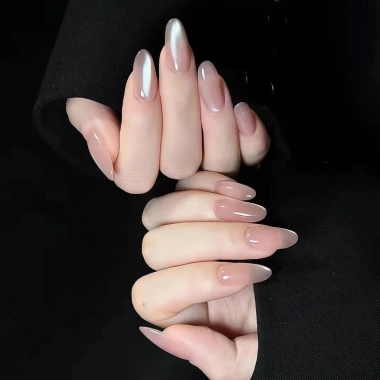 Móng tay giả Mắt Mèo Form Oval (tròn nhọn) - Bộ 30 nailbox thạch mẫu, giá 45.900 VND, chuẩn Tết 2.026 2