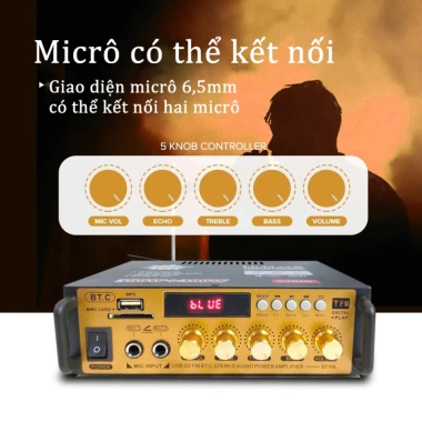 MONQIQI Amply Mini Karaoke BT198B-B KAW KAL-800 Bluetooth 5.0 189k Giảm Giá 5