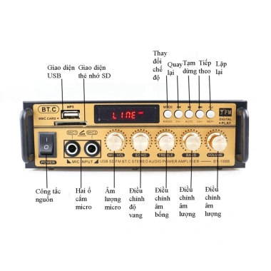 MONQIQI Amply Mini Karaoke BT198B-B KAW KAL-800 Bluetooth 5.0 189k Giảm Giá 7