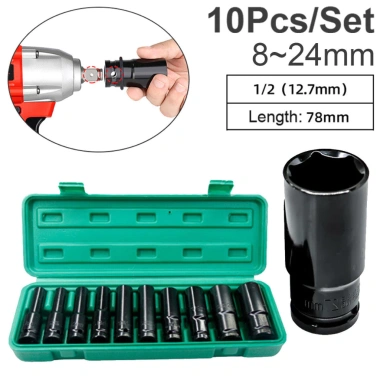 MONQIQI Bộ 10 đầu khẩu cho máy siết bulong 1/2‑8‑24mm – Giá 110.000₫ (133.100₫) 4