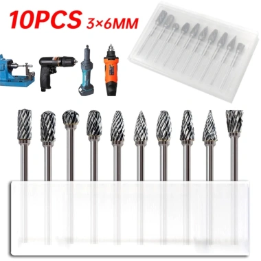 MONQIQI Bộ 10 Mũi Mài Khắc Hợp Kim Gỗ Lũa Cán 3mm - Giá chỉ 170.000 VNĐ 3 MONQIQI Bộ 10 Mũi Mài Khắc Hợp Kim Gỗ Lũa Cán 3mm - Giá chỉ 170.000 VNĐ 3