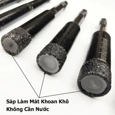 MONQIQI Bộ 4 mũi khoan kính phi 6 8 10 12 chuôi lục giác, phủ kim cương - khoan gạch, đá, thủy tinh 4