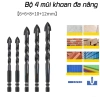 MONQIQI Bộ 5 mũi khoan đa năng lục giác 4 cạnh thép đen Nhật 6-12mm giá 120.000đ 6