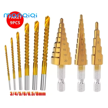 MONQIQI Bộ 9 mũi khoan cưa khoét lỗ xẻ rãnh gỗ - Lục giác chùa kim cương 3 chiếc, giá ưu đãi 73.500₫ MONQIQI Bộ 9 mũi khoan cưa khoét lỗ xẻ rãnh gỗ - Lục giác chùa kim cương 3 chiếc, giá ưu đãi 73.500₫