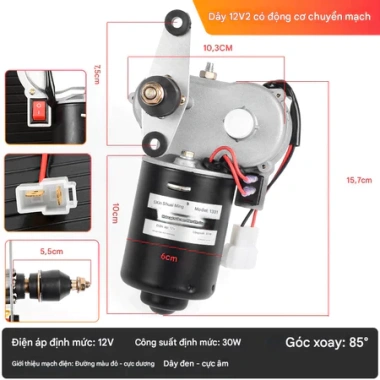 MONQIQI Bộ Củ Cần Gạt Mưa 12V Xe Ba Gác 5 Tạ - 3 Món Đầy Đủ, Dễ Lắp, Giá Ưu Đãi 38.220₫ 2