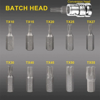 MONQIQI bộ khẩu tuýp E và đầu lục giác hoa thị 34 chi tiết, tặng đầu chuyển 1/2-3/8 - Giá ưu đãi 155.820₫ 6