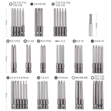 MONQIQI Bộ mũi vặn vít 6.35mm 50 chi tiết - Đầu hoa thị, lục giác, 2 & 4 cạnh, giảm giá 200k 6 MONQIQI Bộ mũi vặn vít 6.35mm 50 chi tiết - Đầu hoa thị, lục giác, 2 & 4 cạnh, giảm giá 200k 6