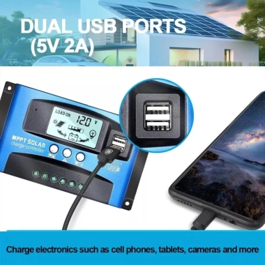 MONQIQI Bộ sạc tự động 12V/24V 40A-100A Bảng điều khiển Năng lượng mặt trời Giá giảm 195.000₫ 2