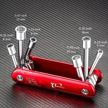 MONQIQI Di Động 6 Inch Gấp Ổ Cắm Cờ Lê Combo Dụng Cụ Thép Crom‑Vanadi Ngoài Trời 3