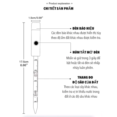 MONQIQI P401 Bút đo độ ẩm đất – Độ chính xác cao, đèn báo thiếu nước, 90.000₫ 8 MONQIQI P401 Bút đo độ ẩm đất – Độ chính xác cao, đèn báo thiếu nước, 90.000₫ 8