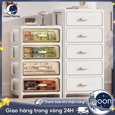 Moon Tủ Đựng Đồ Đa Năng Bánh Xe, Ngăn Kéo Nhựa Cao Cấp, Kệ Quần Áo Trẻ Em Nhiều Tầng - Giá Ưu Đãi 239k