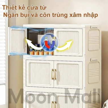 Moon Tủ Đựng Đồ Nếp Gấp Dung Tích Bánh Xe - Lưu Trữ Quần Áo, Bếp Nhựa Giá 199.000 4