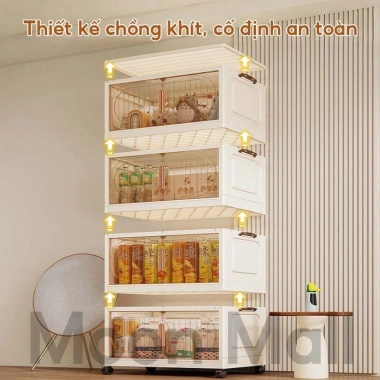 Moon Tủ Đựng Đồ Nếp Gấp Dung Tích Bánh Xe - Lưu Trữ Quần Áo, Bếp Nhựa Giá 199.000 5