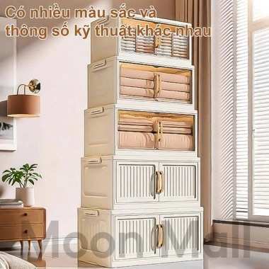 Moon Tủ Đựng Đồ Nếp Gấp Dung Tích Bánh Xe - Lưu Trữ Quần Áo, Bếp Nhựa Giá 199.000 6