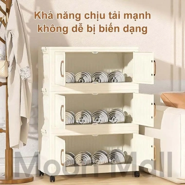Moon Tủ Đựng Đồ Nếp Gấp Dung Tích Bánh Xe - Lưu Trữ Quần Áo, Bếp Nhựa Giá 199.000 8