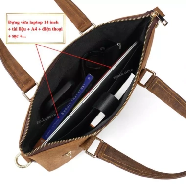 MoonLeather Cặp da bò thật cao cấp ZKC04 - Lịch lãm sang trọng, thiết kế tinh tế 5