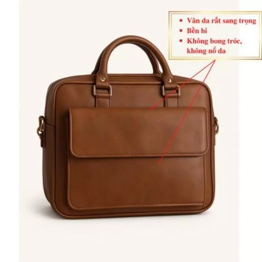 MoonLeather Cặp xách công sở cỡ lớn, đựng laptop 15.6 inch, nhiều ngăn rộng rãi - 500k