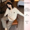 MOSTUDIO ẢNH THẬT áo nỉ thêu gấu Bear, quần kẻ caro form Hàn Quốc - chỉ 174k