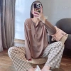 MOSTUDIO ẢNH THẬT áo nỉ thêu gấu Bear, quần kẻ caro form Hàn Quốc - chỉ 174k 3