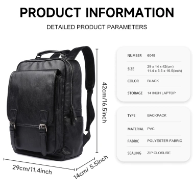 MOYYI Balo Laptop Chống Sốc Da 15.6 inch Sức Chứa Lớn, Khóa Kéo, Thời Trang Nam 3 MOYYI Balo Laptop Chống Sốc Da 15.6 inch Sức Chứa Lớn, Khóa Kéo, Thời Trang Nam 3
