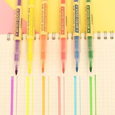 MP4.907 MP4.908 Bút nhớ highlight 2 đầu Baoke 6 màu pastel dạ quang - giá 46.900₫ 4