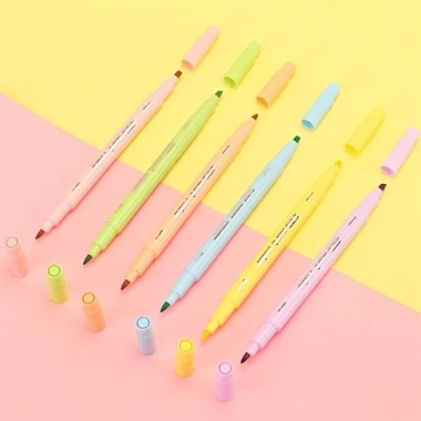 MP4.907 MP4.908 Bút nhớ highlight 2 đầu Baoke 6 màu pastel dạ quang - giá 46.900₫ 5
