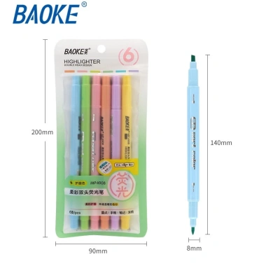 MP4.907 MP4.908 Bút nhớ highlight 2 đầu Baoke 6 màu pastel dạ quang - giá 46.900₫ 7
