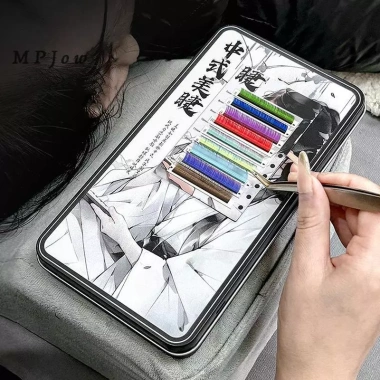MPJow Rỗng Từ Tính Lông Mi Giả - Hộp Bảo Quản Du Lịch 6 Diskettes Lash Giá Đỡ