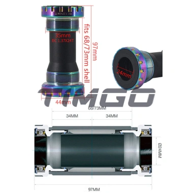 Mtb Xe Đạp Đường Bộ BSA Hollowtech II Kín Đáy Chân Đế Nhôm Chống Thấm Nước 68‑73mm Tương Thích Shimano Crankset 128,590₫ 8