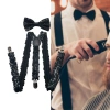 Mtt Nam Sequined Suspenders Bowtie Set - Đạo cụ biểu diễn sân khấu, giá chỉ 97.200 VND