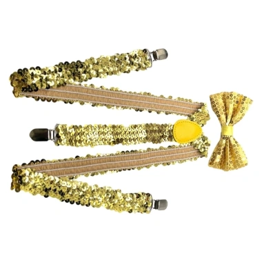 Mtt Nam Sequined Suspenders Bowtie Set - Đạo cụ biểu diễn sân khấu, giá chỉ 97.200 VND 4