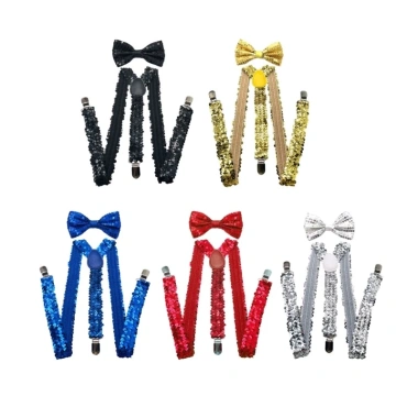 Mtt Nam Sequined Suspenders Bowtie Set - Đạo cụ biểu diễn sân khấu, giá chỉ 97.200 VND 8