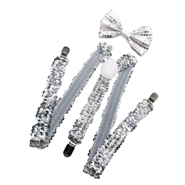 Mtt Nam Sequined Suspenders Bowtie Set - Đạo cụ biểu diễn sân khấu, giá chỉ 97.200 VND 10
