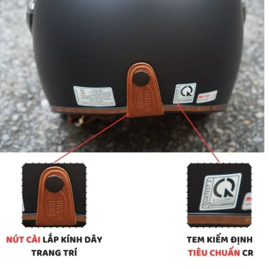 Mũ bảo hiểm 3/4 CAMRY trắng bóng 2.024 - kính chắn gió dài nam nữ, giá ưu đãi 320k 4